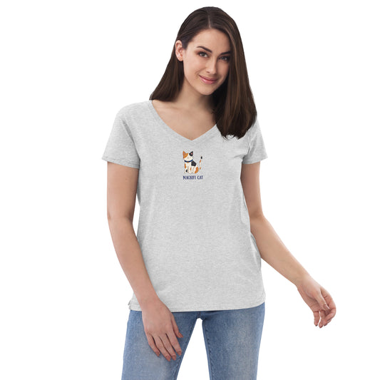 Magnifi Cat Women's V-neck T-Shirt